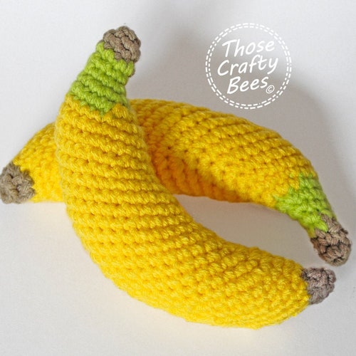 Crochet Banana Pretend Play Play Food Tactile Learning Etsy