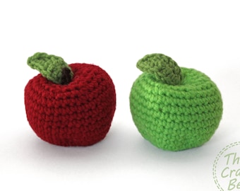 Crochet Apples | Various Colors | Green Apple, Red Apple | Play Food | Pretend Play | gifts for kids