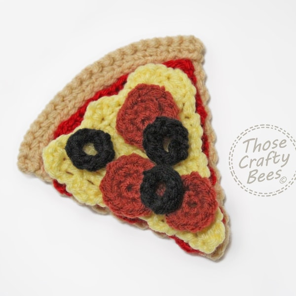 Crochet Pizza Pie Slices | Buildable Set with Optional Toppings | Little Chef | Kid Kitchen | Gifts for kids | Learning Toys
