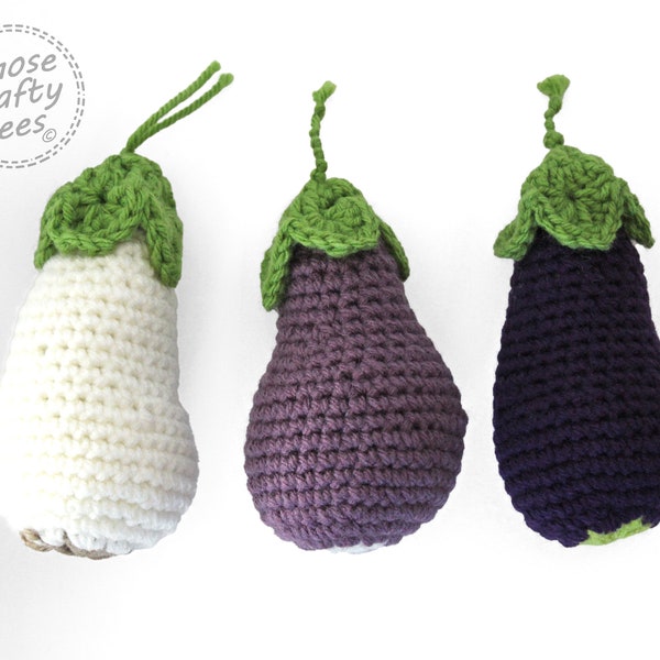 Crochet Eggplant | Assorted Colors, Play food, Pretend Play, Gifts for kids, Learning Toys