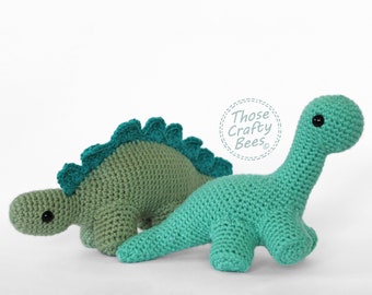 Crochet Stegosaurus and Brontosaurus | Cute Dinosaur | Crochet Dinosaur toys | Handmade Colorful Dinosaurs | Customizable