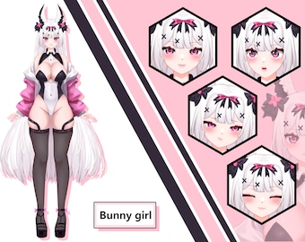 Vtuber Model Premade 2D Rigged Ready To Use For Streaming on Youtube And Twitch Content Creation Anime Model Bunny Girl