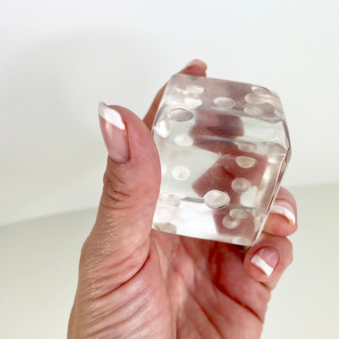 Vintage Modern Lucite Clear Translucent Not Bakelite Jumbo 2” Game Dice ...