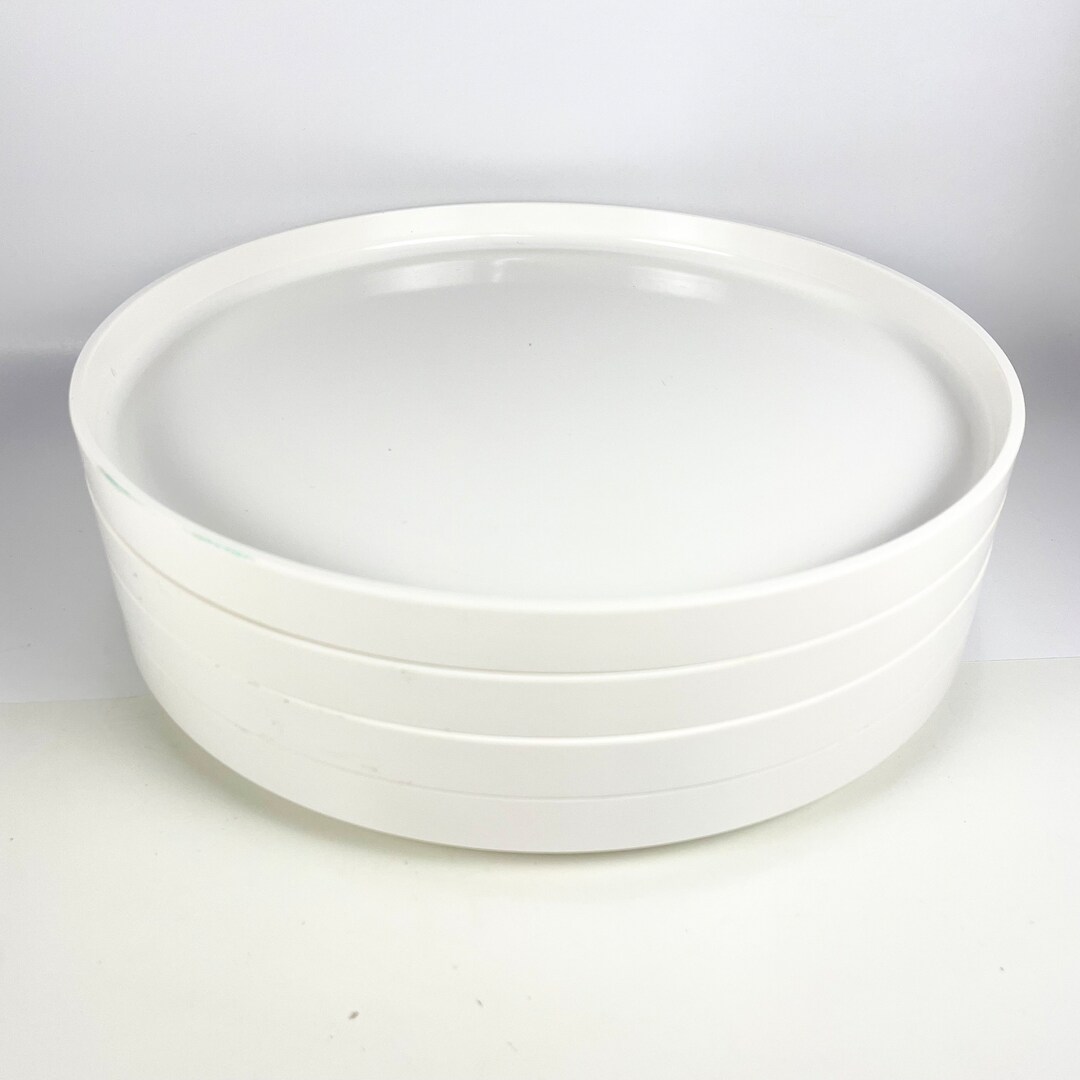 4 Mid Century Modern Heller Vignelli White Stackable Dinner Plates 9.75 ...