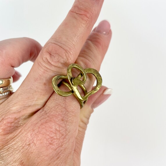 Vintage Modern Brutalist Bronze Ring Size 6.5 - 7… - image 2