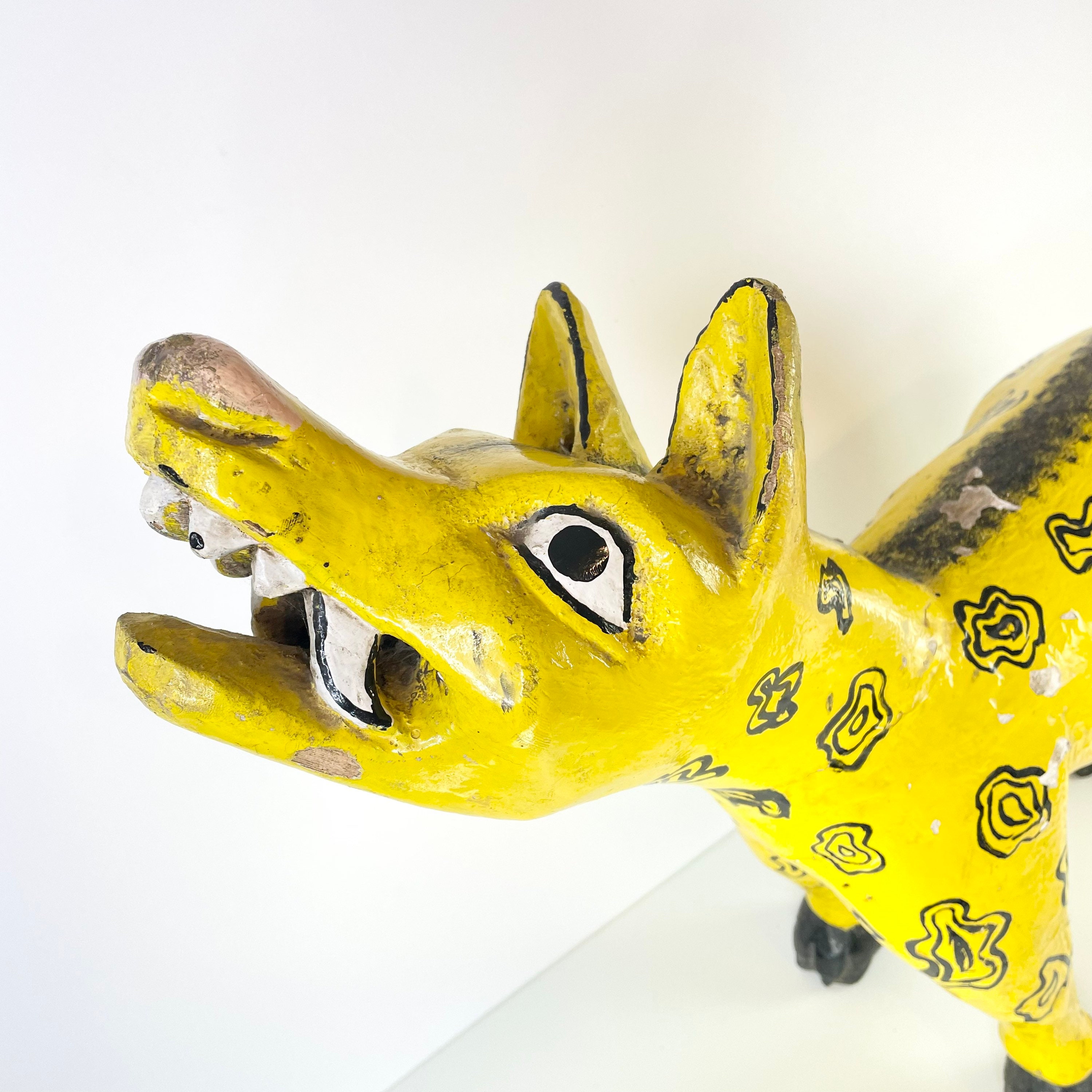 Vintage Oaxacan Mexican Wood Carving Folk Art Coyote / Pony W Etsy