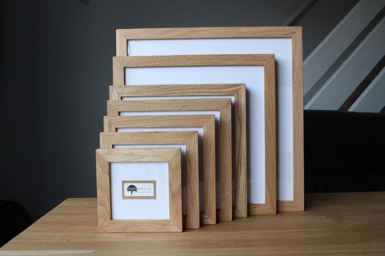 8x8 Frame Oak Wooden photo frame Artwork display Etsy