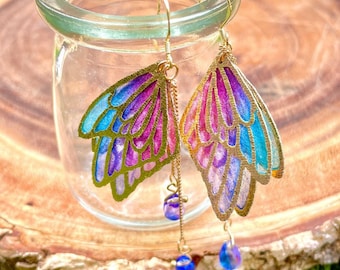 Multi-color Dangling Fairy Wings Earrings