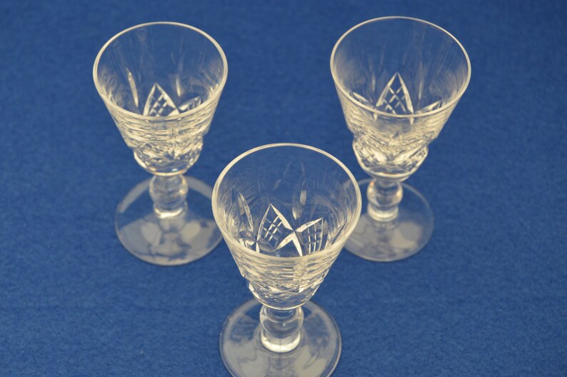 Three Stuart Crystal Glengarry Cambridge Cordial Glasses Etsy