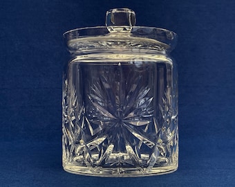 Vintage Edinburgh and Leith Star of Edinburgh Crystal Biscuit Barrel / Cookie Jar