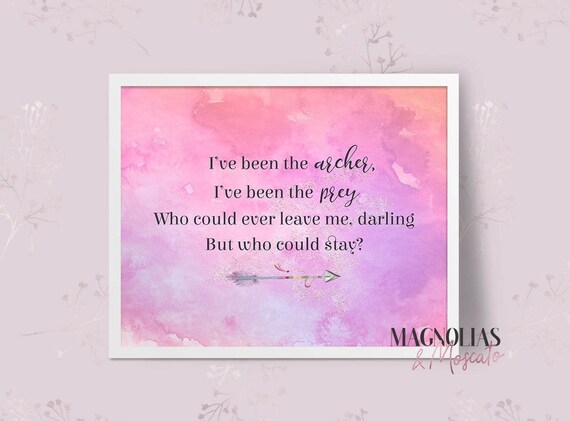 The Archer Lyrics Taylor Swift Printable Office Decor Girls Room Decor Dorm Room Gift Wall Art Watercolourdigital Printable Wall Art