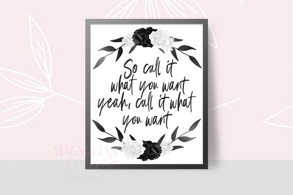 Call It What You Want Paroles Taylor Swift Reputation Metallic Flower Wreath Digital Printable Wall Art Multiple Sizes Instant Download