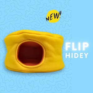 GuineaQueen® Flip Hidey™ - Cozy and Safe Guinea Pig Fleece Hideout - Hidey House for Small Pets