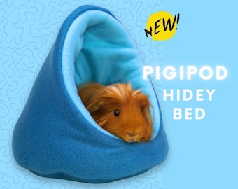 Guineaqueen® Pigipod™ Hidey Bed with free Lounge Pad - Guinea Pig Fleece Bed - Hideout