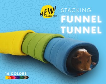 GuineaQueen® Funnel Tunnel Stackable Fleece Stay Open Tunnel