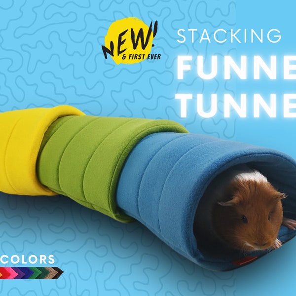 GuineaQueen® Funnel Tunnel Stackable Fleece Stay Open Tunnel