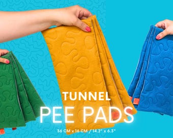 GuineaQueen® TUNNEL Fleece Pee Pad with 5 Layers - Potty Drip Lap Pad Mat for Guinea Pigs, Small Pets - Absorbent & Waterproof (36 x 16 cm)