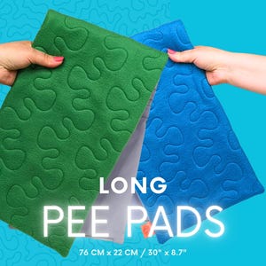 Lång fleece-kissunderlägg för marsvin: Absorberande och vattentät matta i 5 lager (76 x 22 cm)