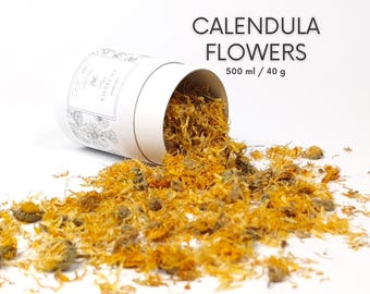 Calendula Flowers for Guinea Pigs, Rabbits & Small Pets | 100% Natural Dried Flowers | Colourful Forage Treat