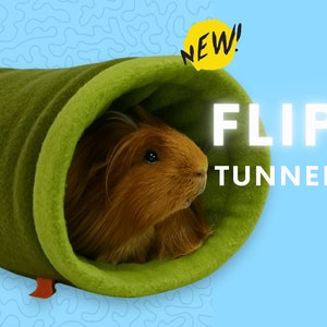 Flip Tunnel™ - Stay Open Reversible Two-Tone Guinea Pig Tunnel I Guineaqueen®