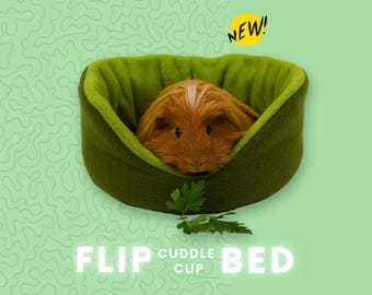 Guinea Pig Fleece Cuddle Cup Bed: Reversible Lounge Pad
