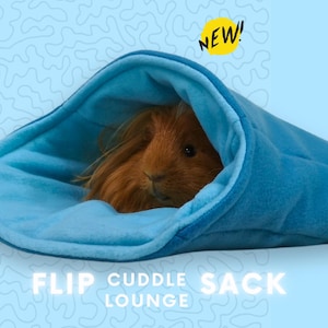 Flip Cuddle Lounge Sack - Guinea Pig Fleece Snuggle Hideout Bag Pouch for Guinea Pigs, Rats, Hedgehogs I GuineaQueen®