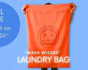 Forros polares esenciales: XXL grande "GuineaQueen Wash Wizard Bag" I Bolsa de lavandería para ropa de cama de forro polar para cobayas y mascotas