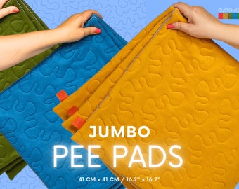 GuineaQueen® JUMBO Fleece Pee Pad with 5 Layers - Potty Drip Lap Pad Mat - Absorbent & Waterproof - 16x16'' 41x41 cm