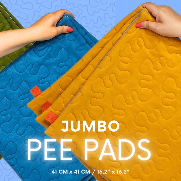 GuineaQueen® JUMBO Fleece Pee Pad with 5 Layers - Potty Drip Lap Pad Mat - Absorbent & Waterproof - 16x16'' 41x41 cm