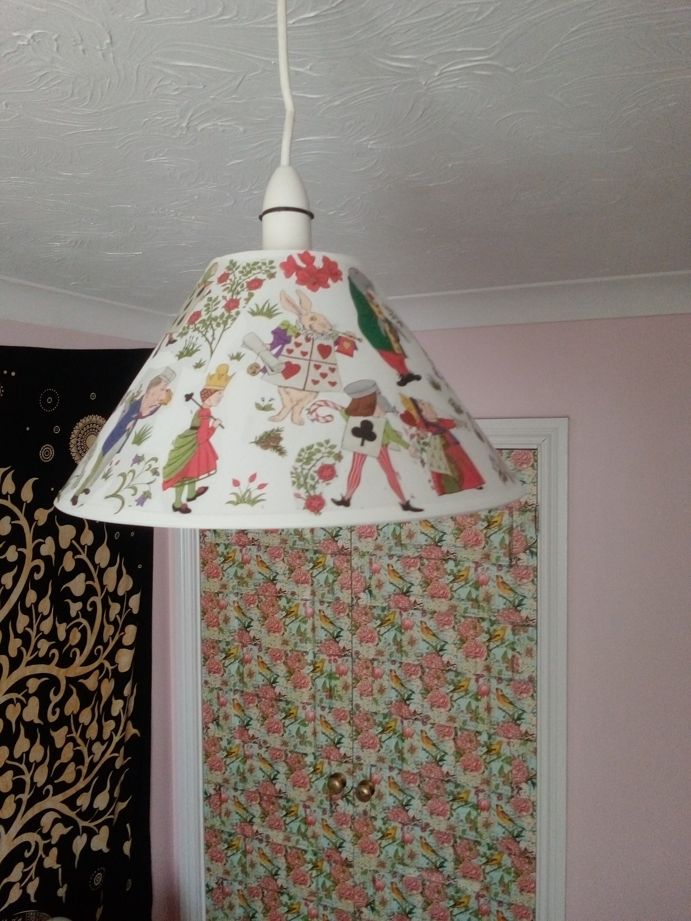 Decoupage lampshade for lamp or ceiling pendant light in Alice Etsy