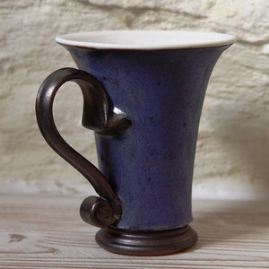 Handmade Cat Mug Unique Pottery Coffee Mug Christmas Gift Blue Ceramic Mug Ready to Ship Kitchen & Dining Decor image 5