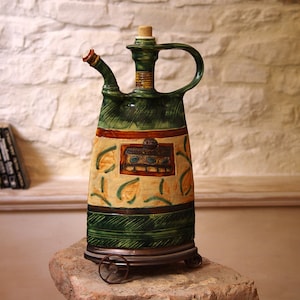 Wheel Thrown Decorative Pottery Teapot with Handmade Iron image 1