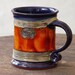Ceramic Coffee Mug, Pottery Mug Wheel Thrown, Earthen mug, Blue and Orange Mug, Tea mug, Unique mug, Cute mug 