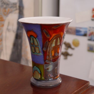 Hand Painted Pottery Mug Unique Ceramic Cup Danko Pottery Colorful Art for Coffee and Tea Home Decor Gift image 6