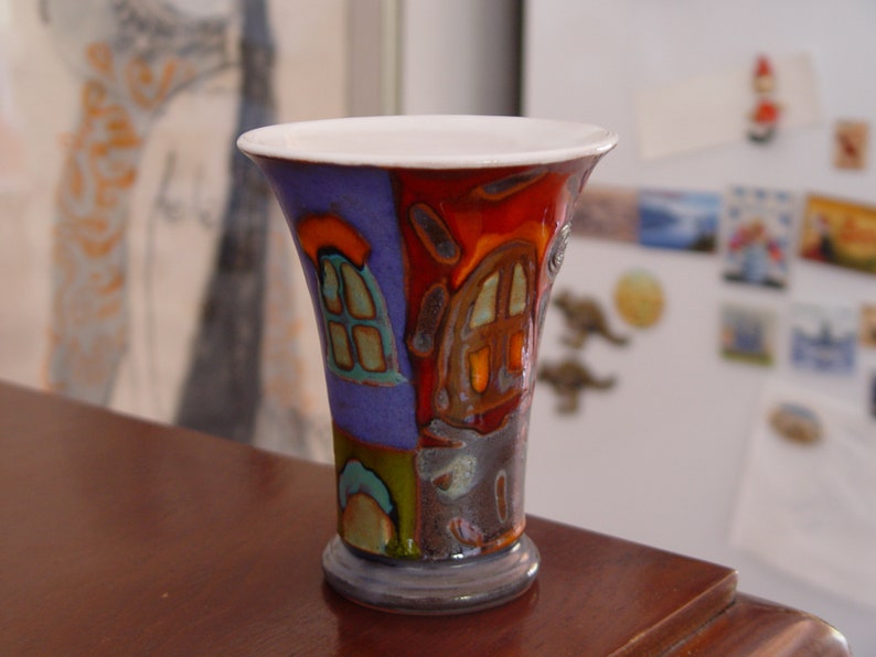 Hand Painted Pottery Mug Unique Ceramic Cup Danko Pottery Colorful Art for Coffee and Tea Home Decor Gift image 6