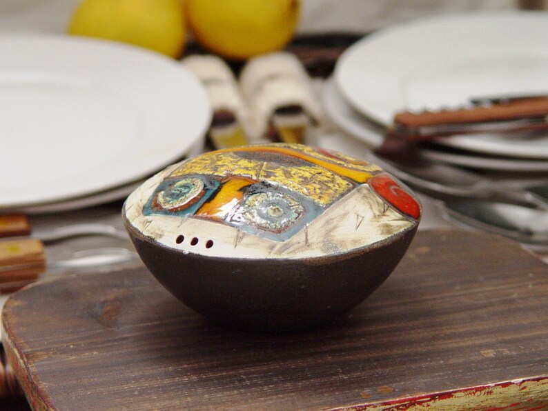 Handmade Ceramic Salt Shaker Multicolor Earthen Salt or Etsy