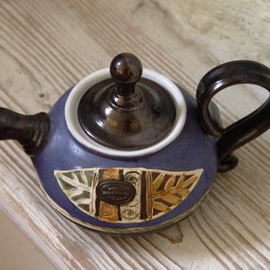 Blaue Keramik Teekanne Kleiner Teekanne Bild 10