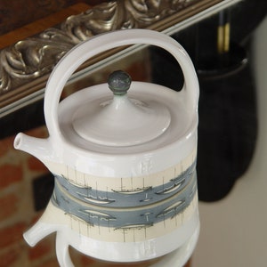 Ocean Theme Stoneware Teapot Handmade Ceramic Yacht Tea Kettle Unique Pottery Danko Durable Artistic Gift for Home & Living image 7