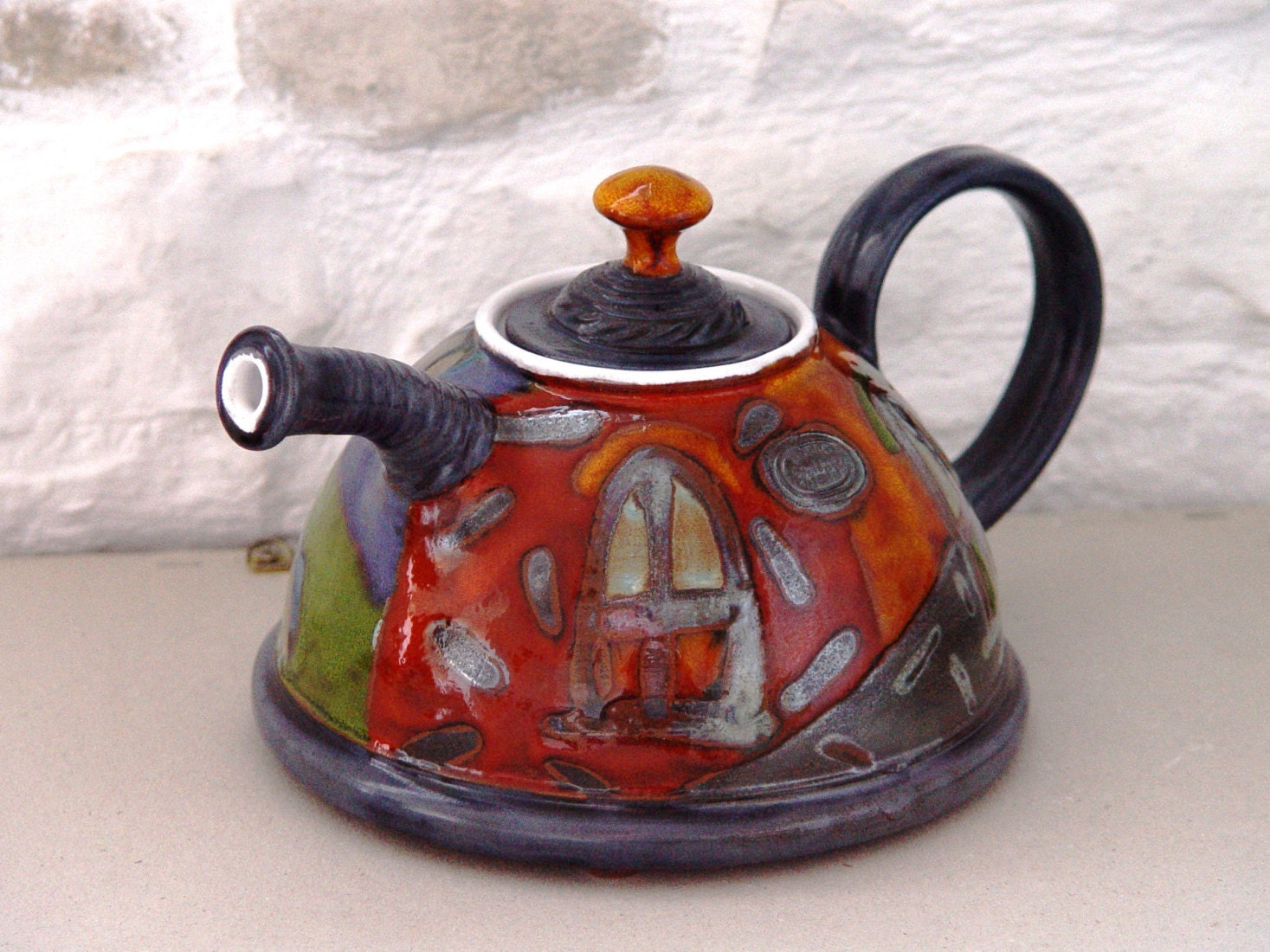 Ceramic Tea Pot, Unique Handmade Pottery Teapot, Clay Teapot. Ceramics
