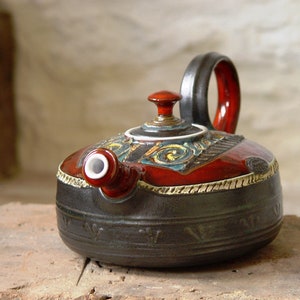 Christmas Gift Ceramic Teapot Handmade Pottery Tea Kettle image 3