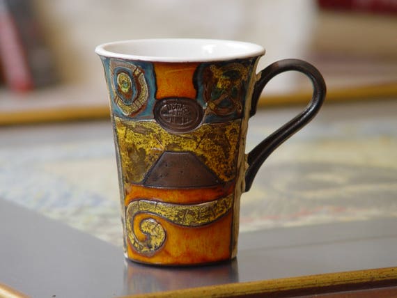 Handmade Earthenware Pottery Mug - Coffee Cup - Tea Cup - Ceramic Mug - Wheel Thrown Pottery - Christmas Gift - Danko Pottery