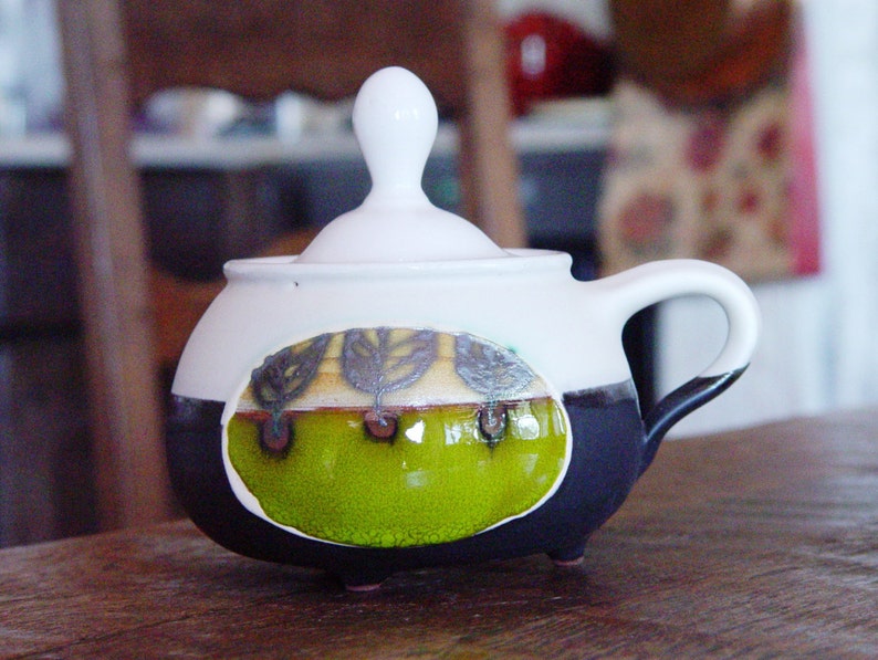 Ceramic gift Lidded Ceramic Bowl Unique Pottery Sugar Bowl Pottery Bowl Covered Sugar Bowl Handmade Pottery Ceramic Sugar Bowl