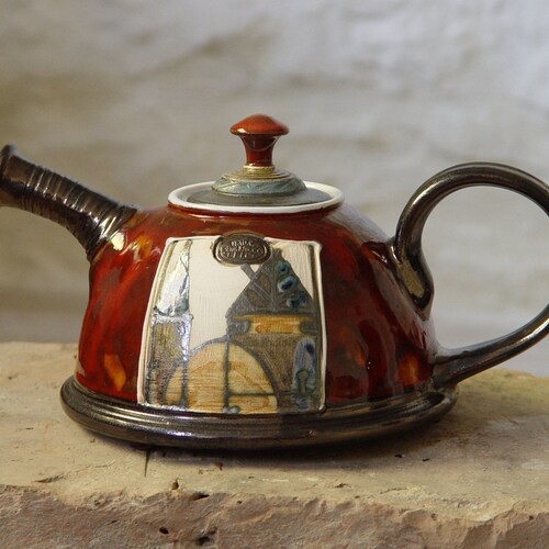 Wedding gift Ceramic Tea Pot Wheel thrown Clay Tea Maker Handmade Pottery Teapot Art Pottery Teapot 