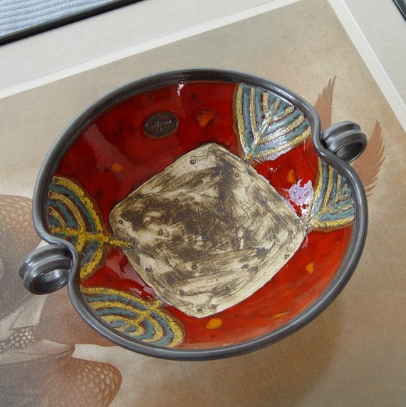 Christmas Gift - Gorgeous Handmade Red Ceramic Bowl - Artisan Pottery