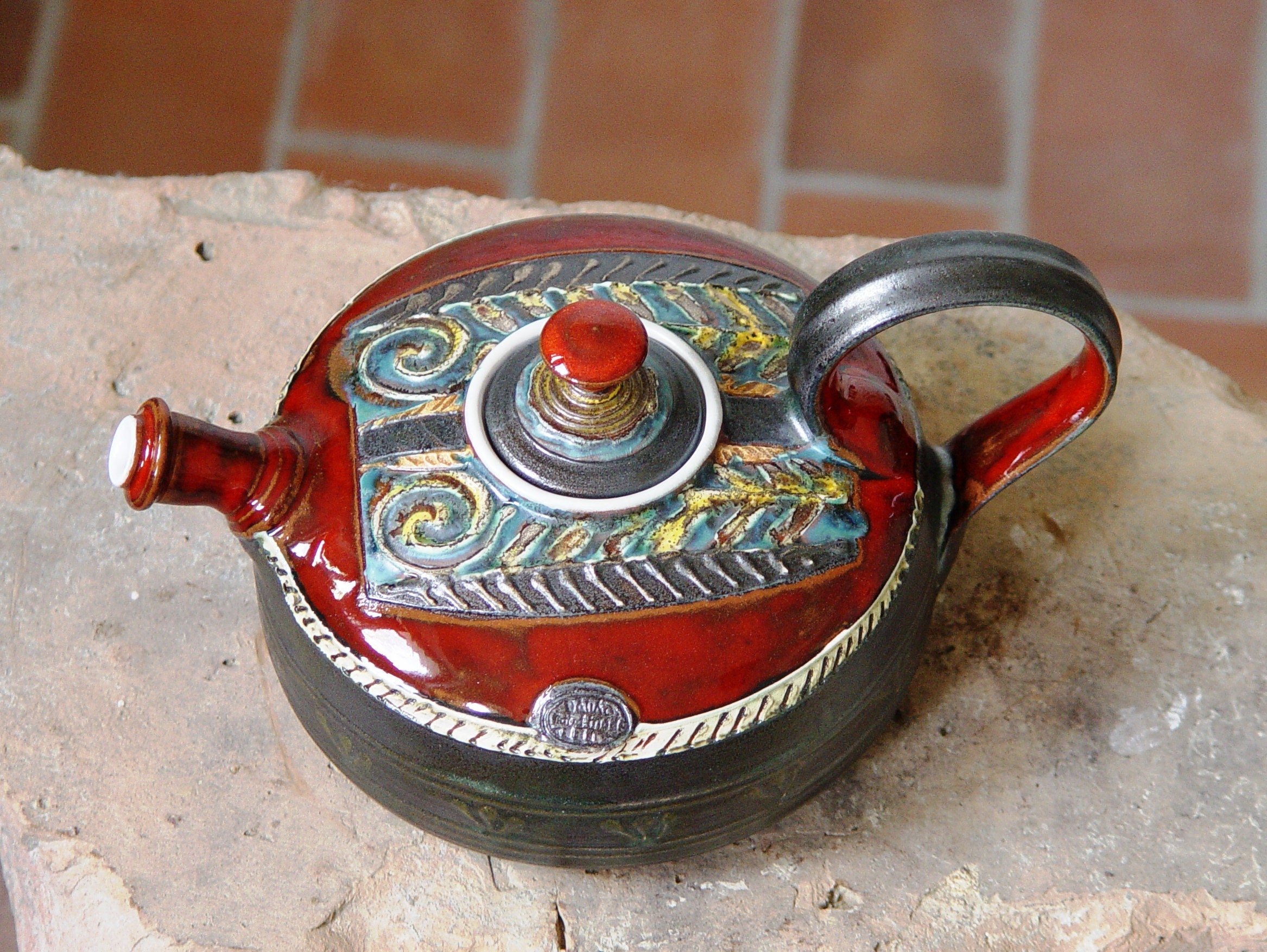 Cute Christmas Gift Cute Ceramic Teapot, Colorful Tea Serving Pot, Wheel  Thrown Pottery Tea Pot, Handmade Tea Kettle 