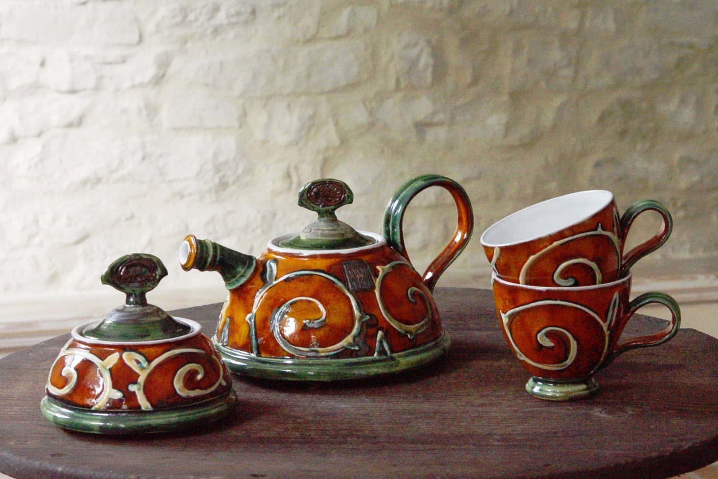 paintable ceramic tea set