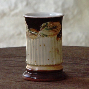 Brown Pottery Mug  Small Ceramic Tumbler  Earthen Clay Shot image 2