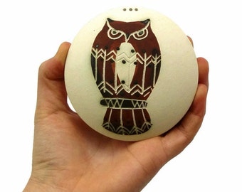 Adorable Stoneware Owl Salt or Pepper Shaker - Handmade Ceramic Kitchen Decor