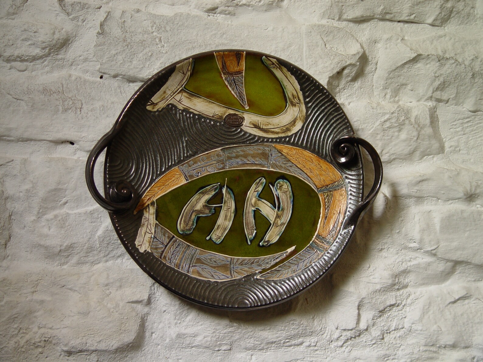 Handmade Green Ceramic Tray Pottery Serving Platter Wall Etsy