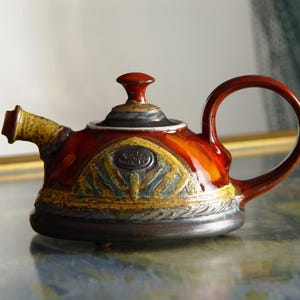 Handmade Ceramic Teapot for One - Cute Tiny Pottery Tea Pot - Perfect Christmas or Birthday Gift